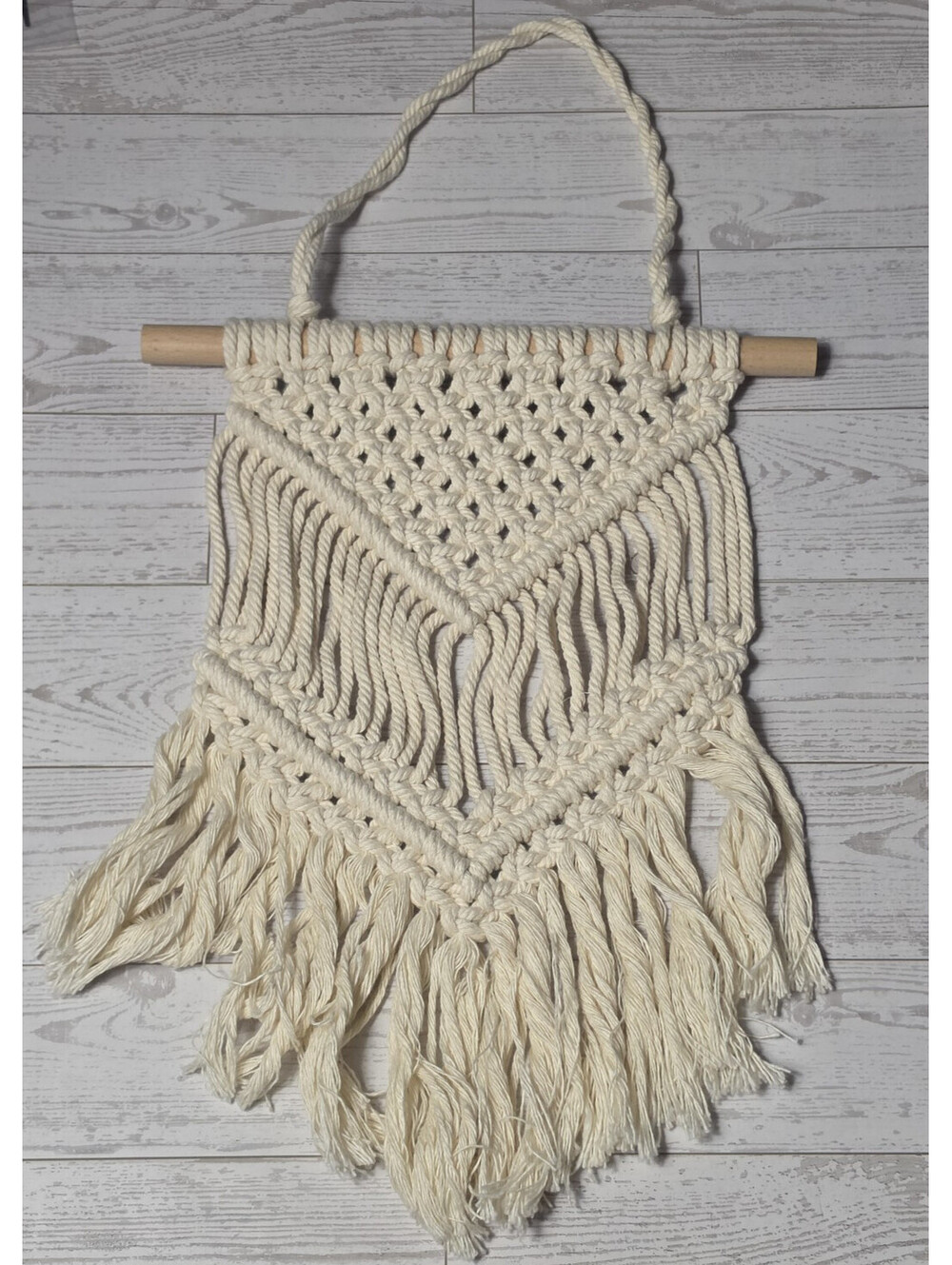 Boho Chic Art Macrame Woven Wall Hanging Tapestry Bohemian Home Decor 20" x 10"